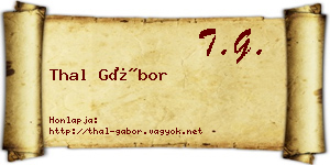Thal Gábor névjegykártya